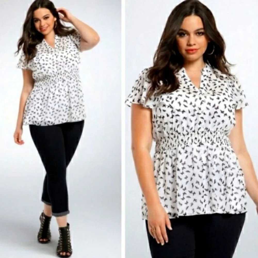 Torrid butterfly sheer blouse 2 2x